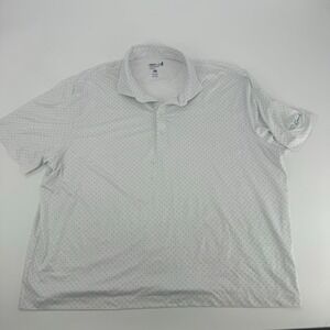 Johnnie-O Performance Golf Polo Shirt XL White Blue Floral‎ CC Affluent